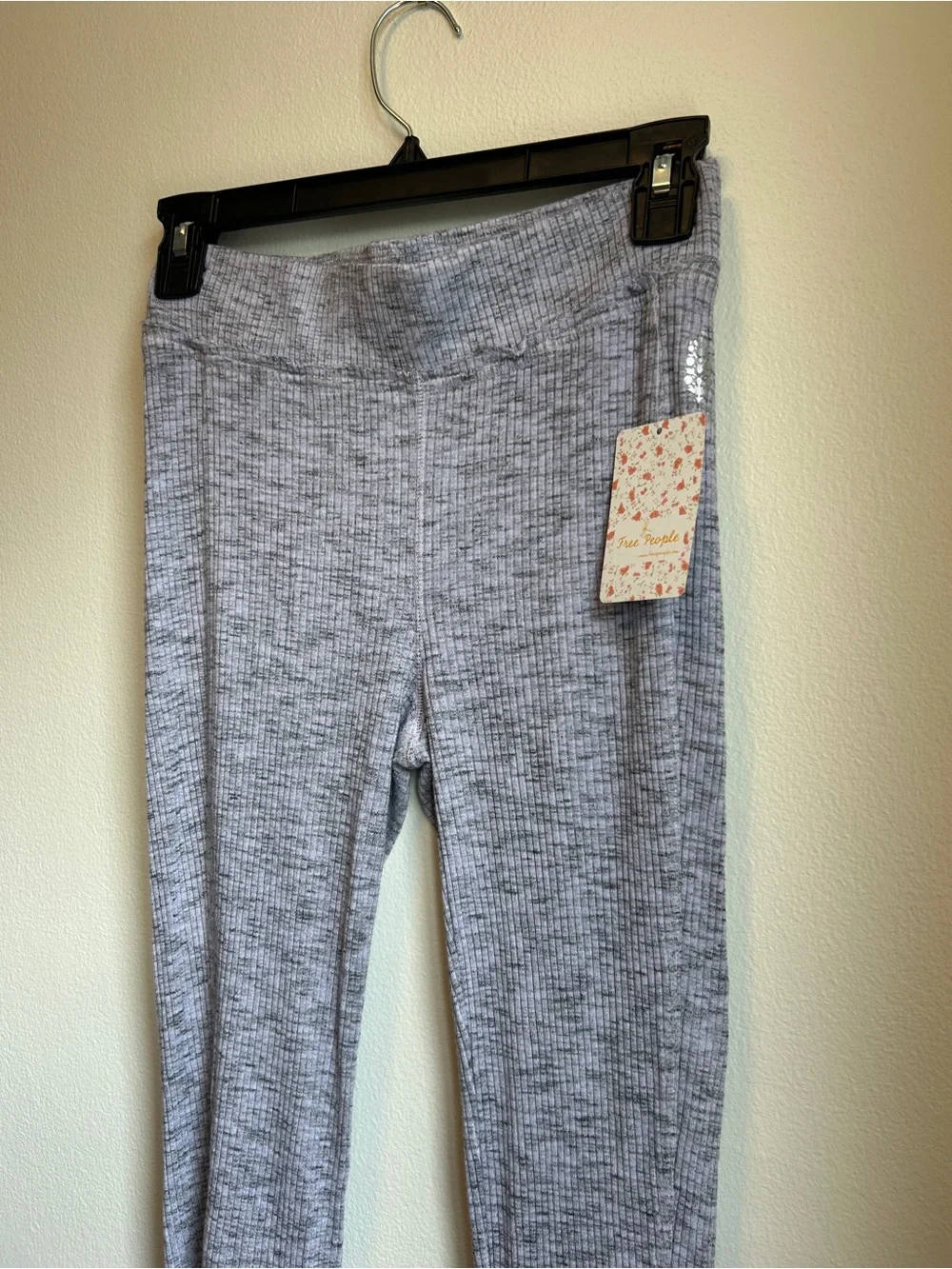 Free People Heather Gray Ruffle Flare Pants